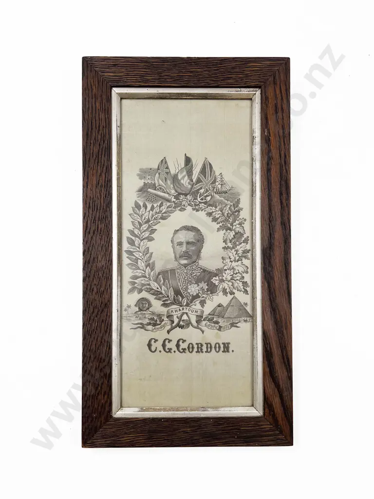Framed Stevengraph Major-General Gordon of Khartoum Image 1++