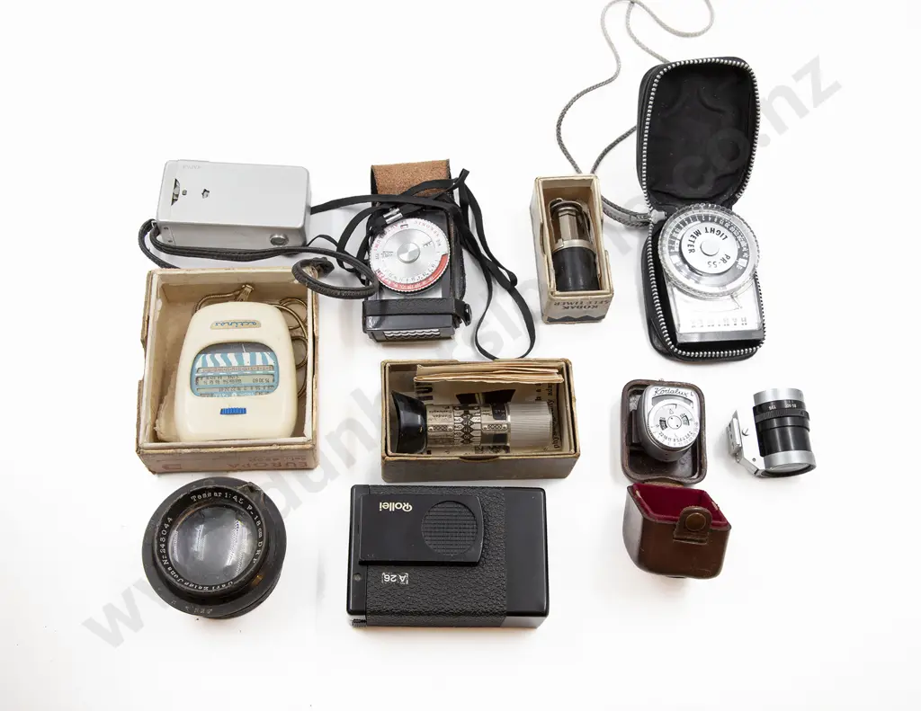 Collection Various Camera Light Meters and Gear Image 1++