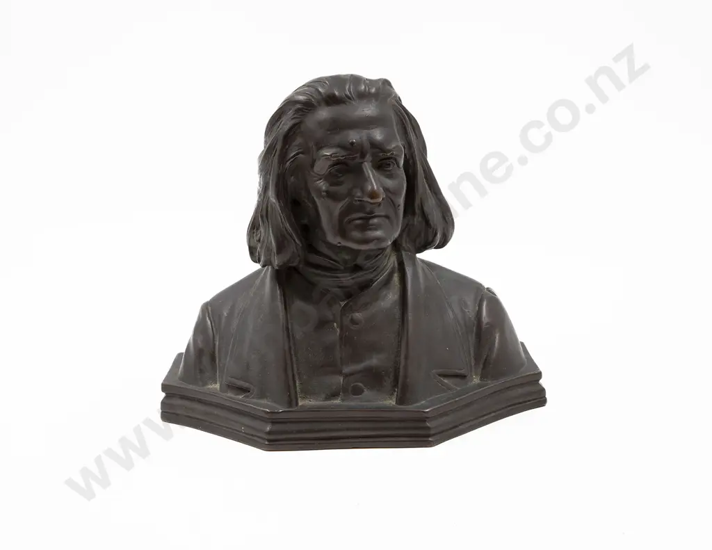 C19th Glazed Earthenware Bust of Composer Franz Liszt Image 1++