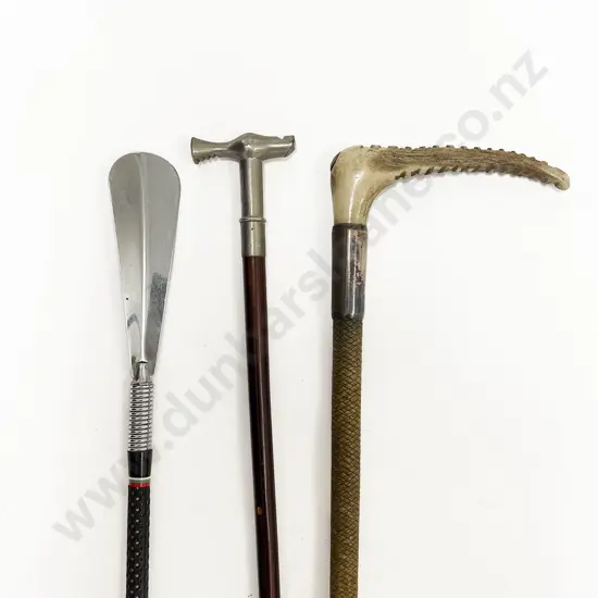 Two Riding Crops & Shoe Horn