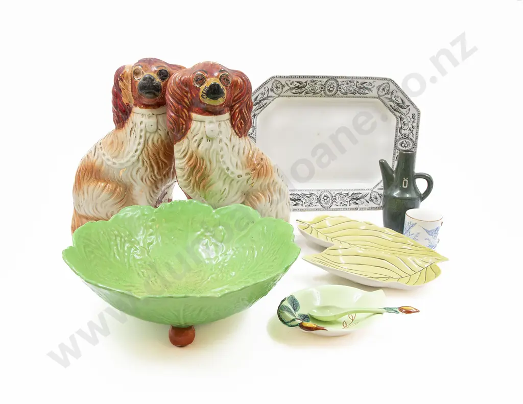 Pair of Staffordshire Mantel dogs and Various Chinaware Image 1++