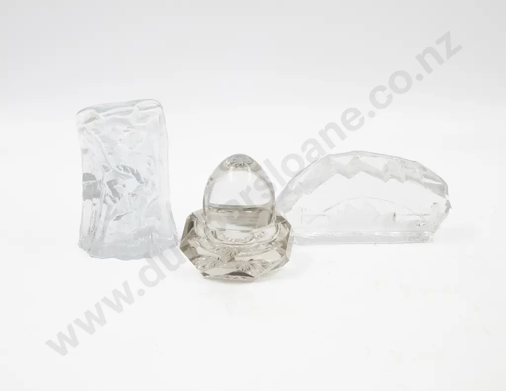 Norway and Sweden Glass Paperweights and Egg Image 1++