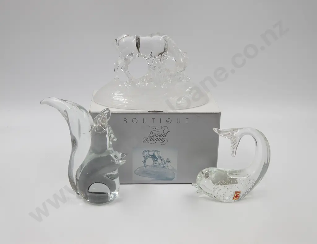 Three Glass Animal Ornaments Image 1++