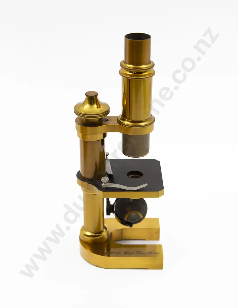 Late C19th/Early C20th All Brass Microscope Image 1++