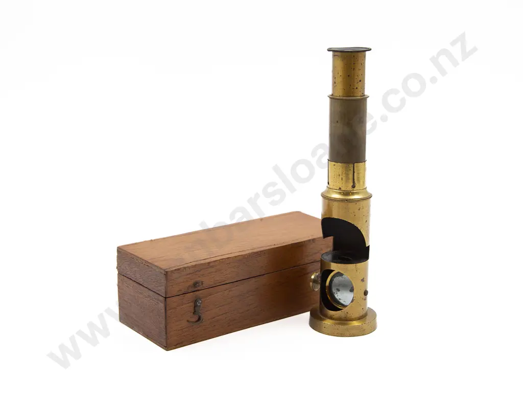 Late Victorian Field Pocket Brass Microscope Image 1++