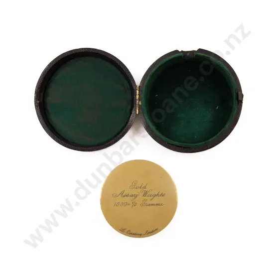 Casein Container of Gold Assay Weights 1000 = 1/2 Gramme