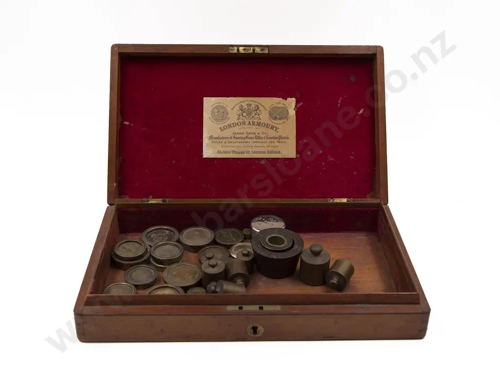 Collection Various Stacking Weights in Mahogany Box Image 1++