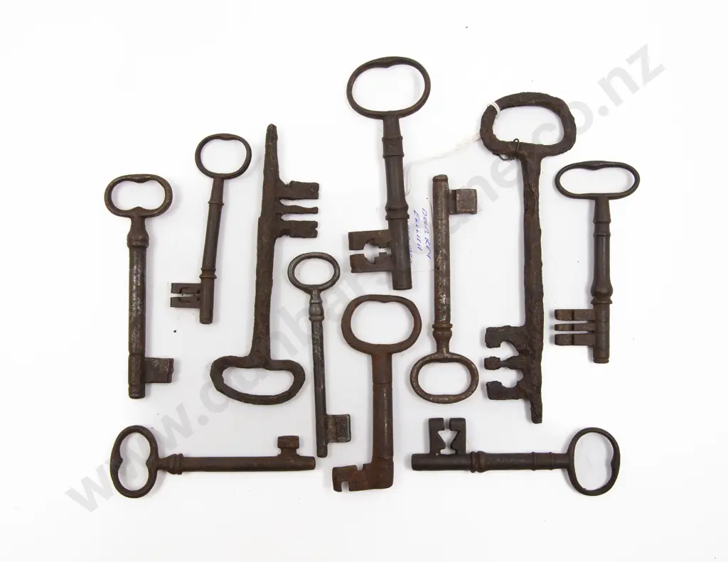 Ten Large Antique Keys Image 1++