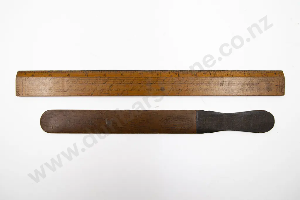 Antique Standard and Script Ruler with Paperfolds Image 1++