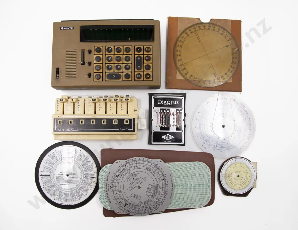 Sanyo Battery Operated Adding Machine with Various Calculators Image 1++