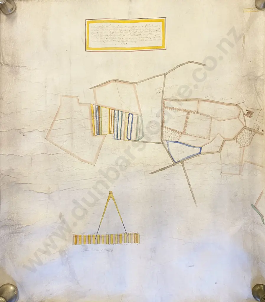Two Parts Antique Parchment of Village and Development of Plots Hampshire Image 1++