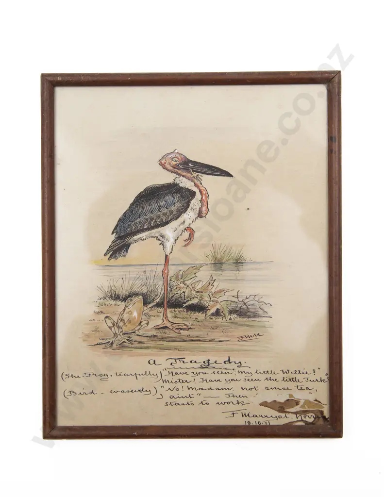 Dated 1911 Novelty Watercolour 'A Tragedy' Image 1++