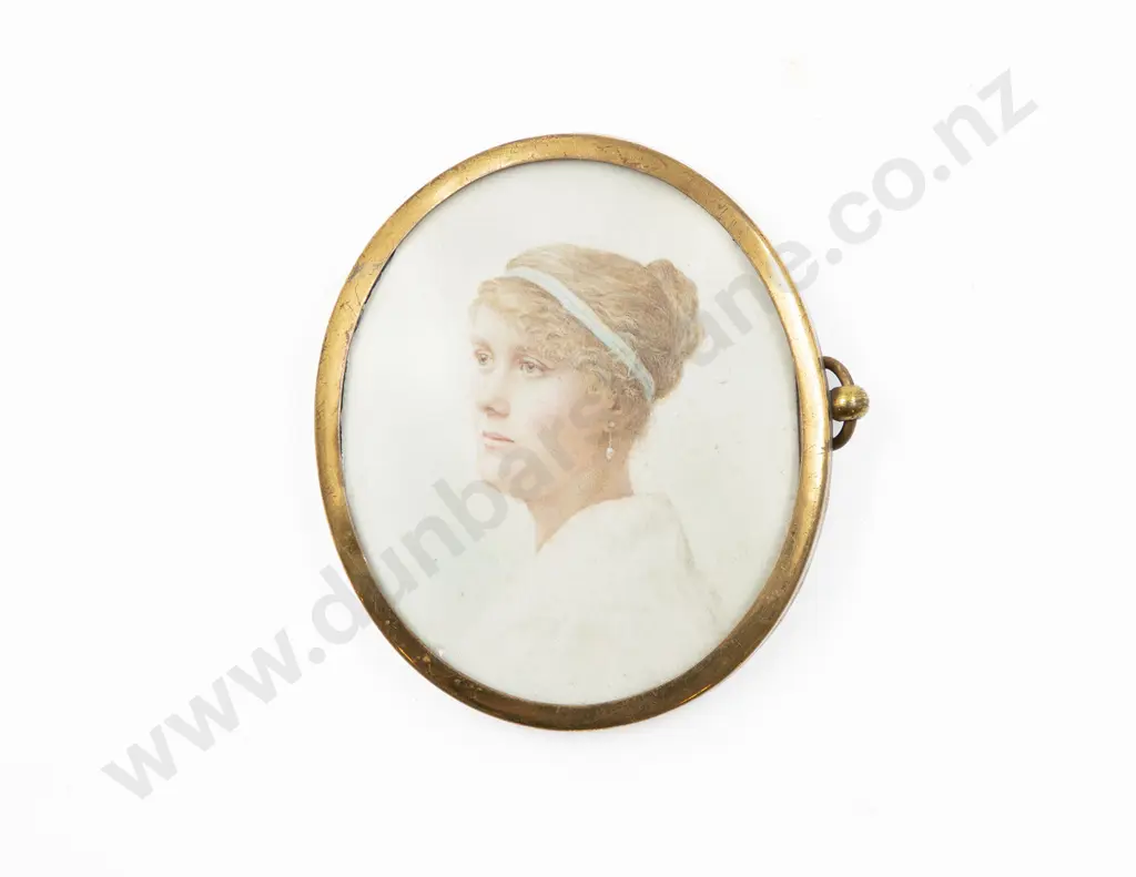 Early C20th Portrait Miniature of a Young Lady Image 1++