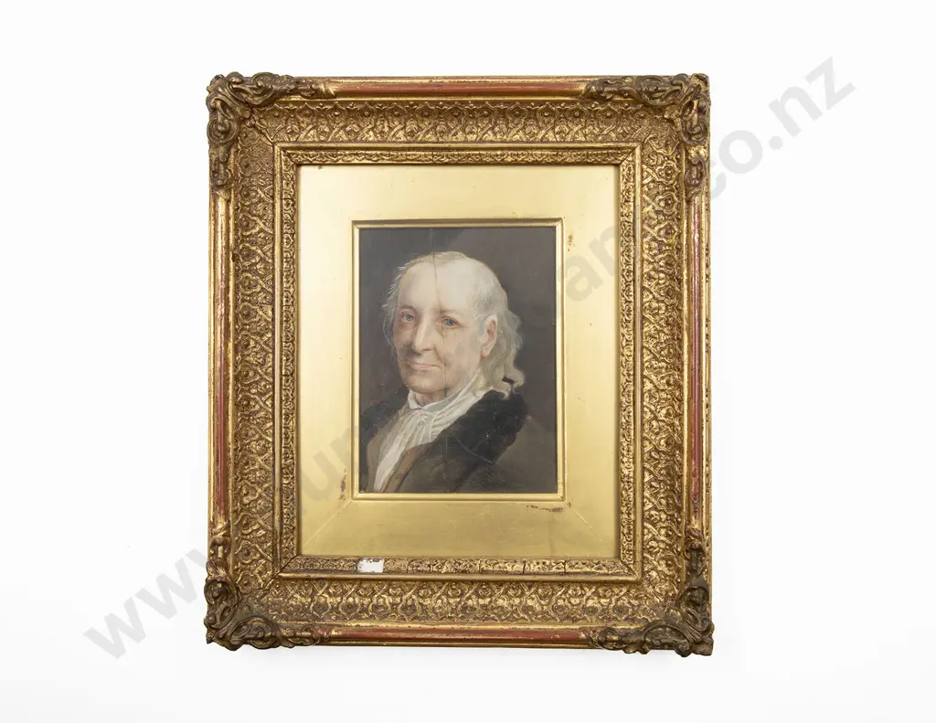 Mid C19th Portrait Miniature of a Older Gentleman in Gilt Frame Image 1++