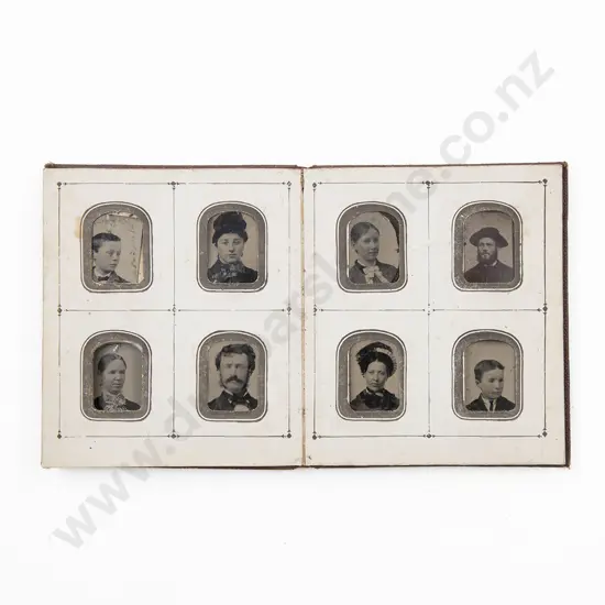Victorian Pocket Album of Ambrotype Portrait Miniatures