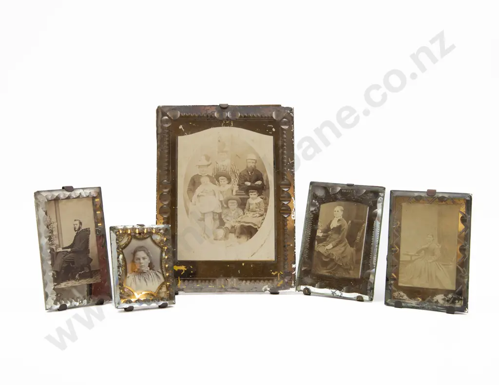 Five Victorian Photographs in Glass Panel Frames Image 1++