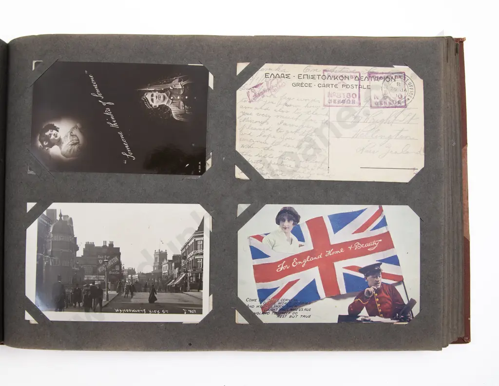 Late C19th/20th Postcard Album mainly New Zealand and World with Military Image 1++