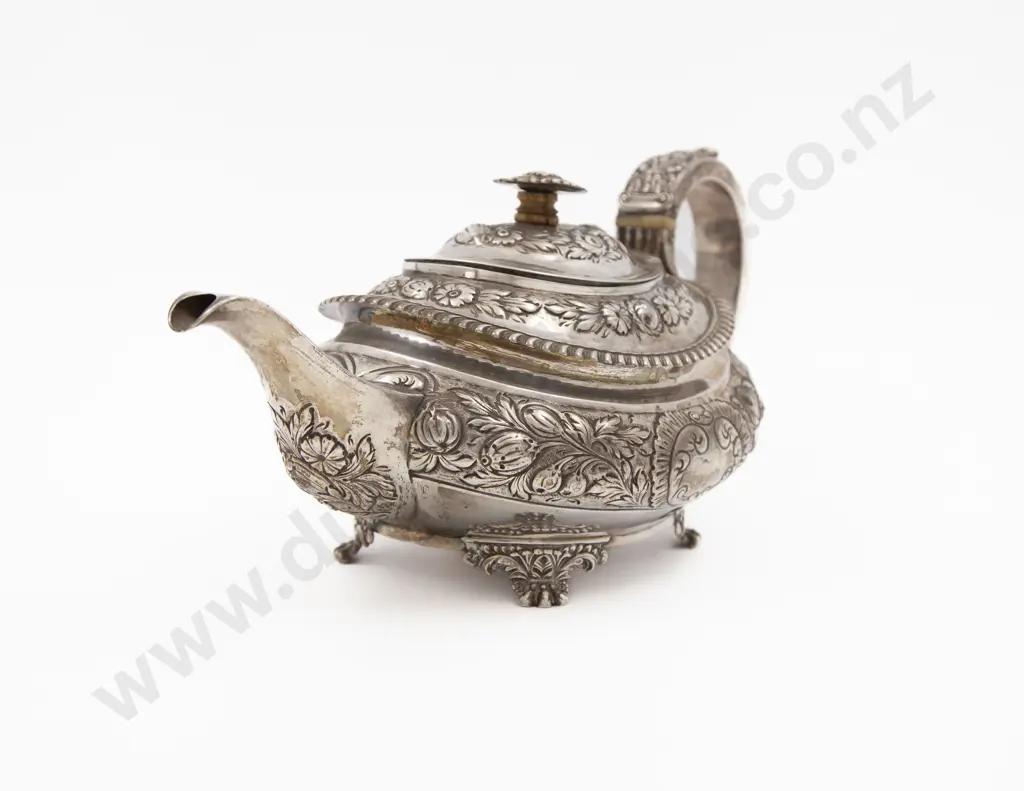 S/S Regency Floral Embossed Teapot Image 1++