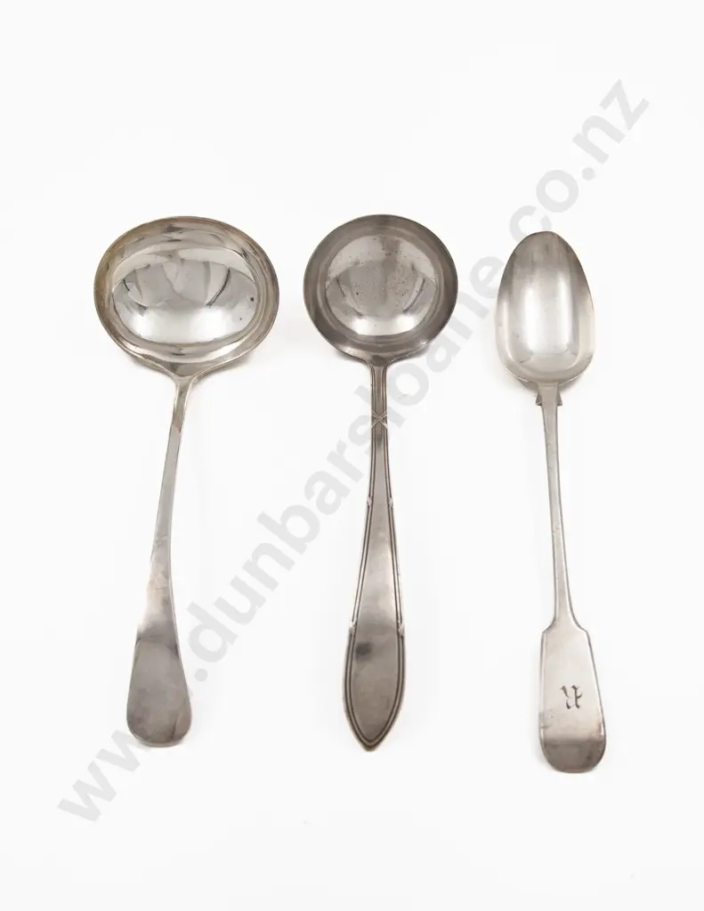Two S/Plate Soup Ladles and Basting Spoon Image 1++