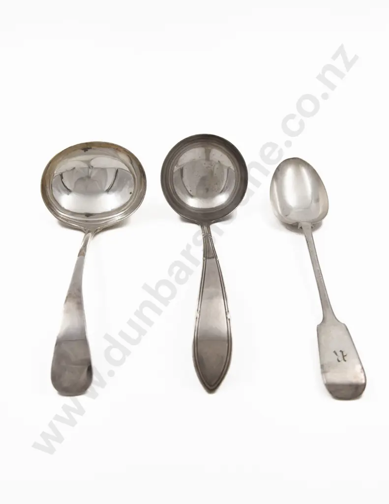 Two S/Plate Soup Ladles and Basting Spoon Image 1++