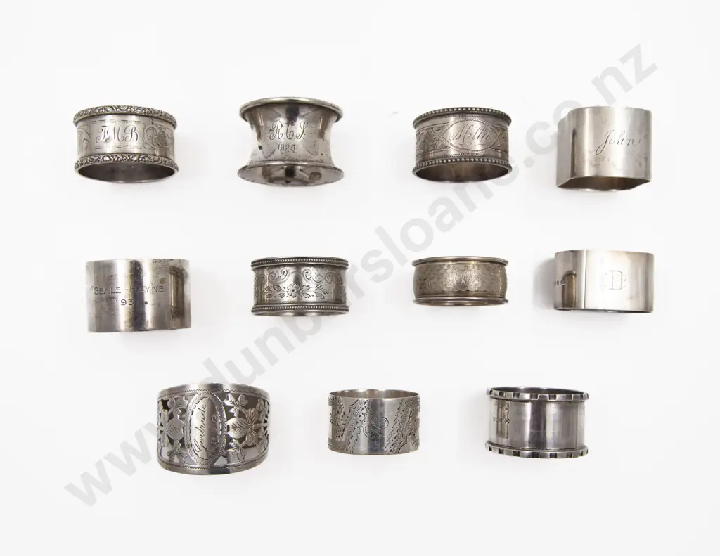Eleven Various S/S Serviette Rings Image 1++