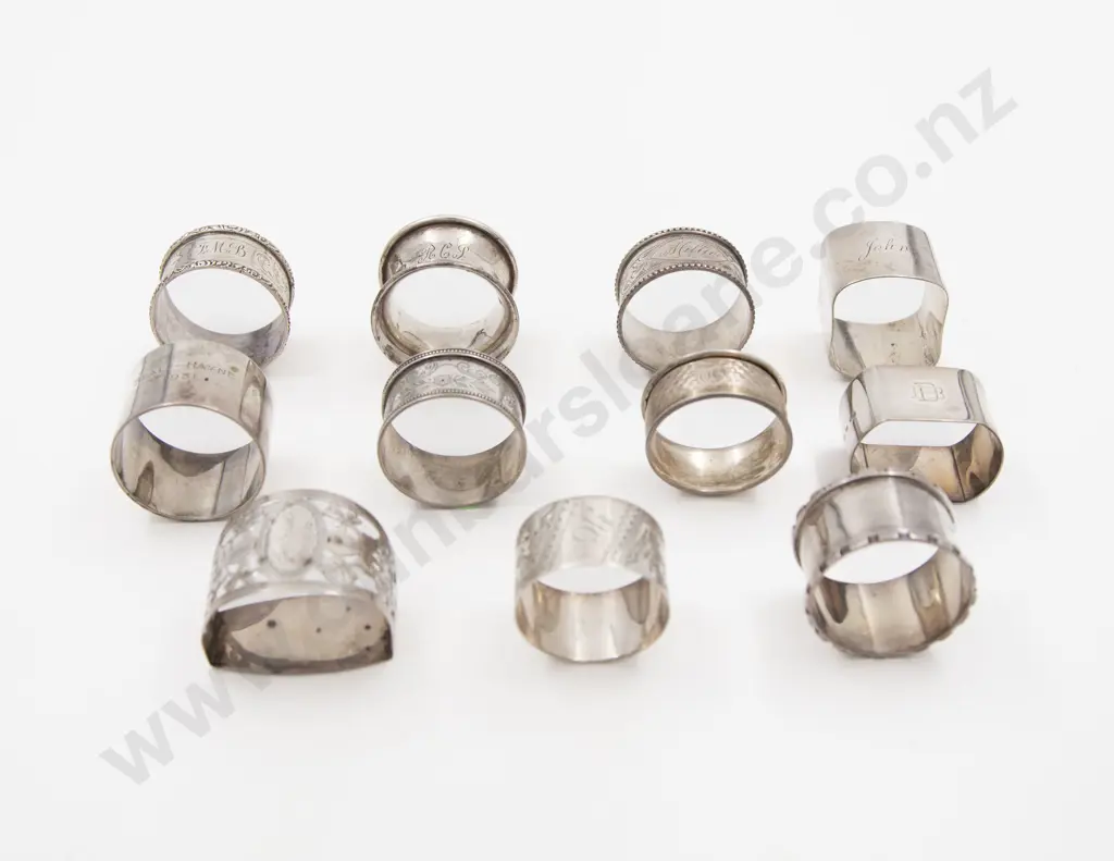 Eleven Various S/S Serviette Rings Image 1++