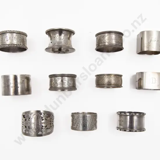 Eleven Various S/S Serviette Rings