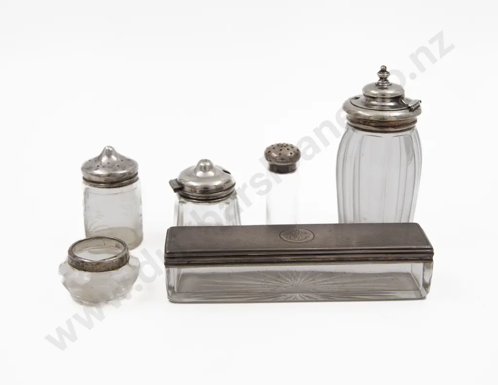 S/S & Glass Vanity Case Box with S/S Topped Jam Jar Image 1++