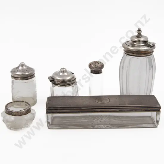 S/S & Glass Vanity Case Box with S/S Topped Jam Jar