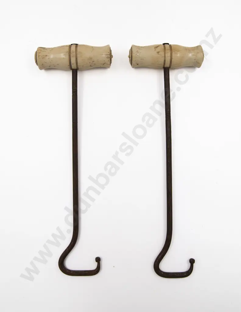 Pair of Victorian Bone Handled Boot Pulls Image 1++