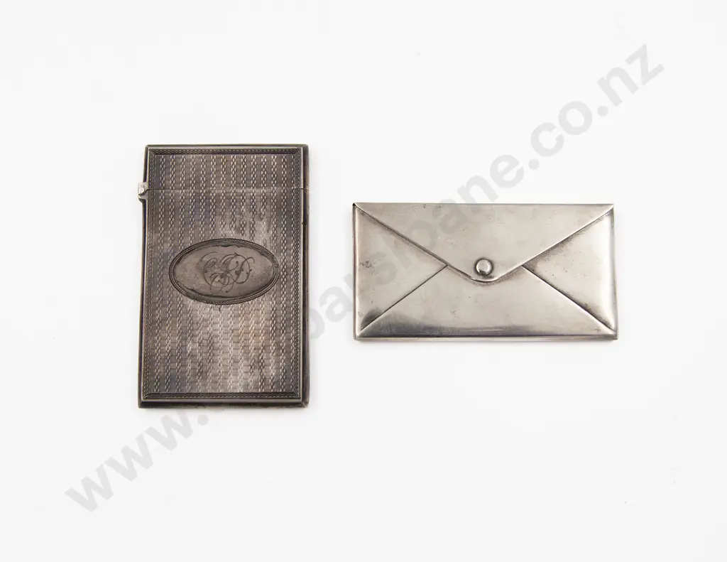 Two S/S Calling Card Case Birmingham 1870 & 1910 Image 1++