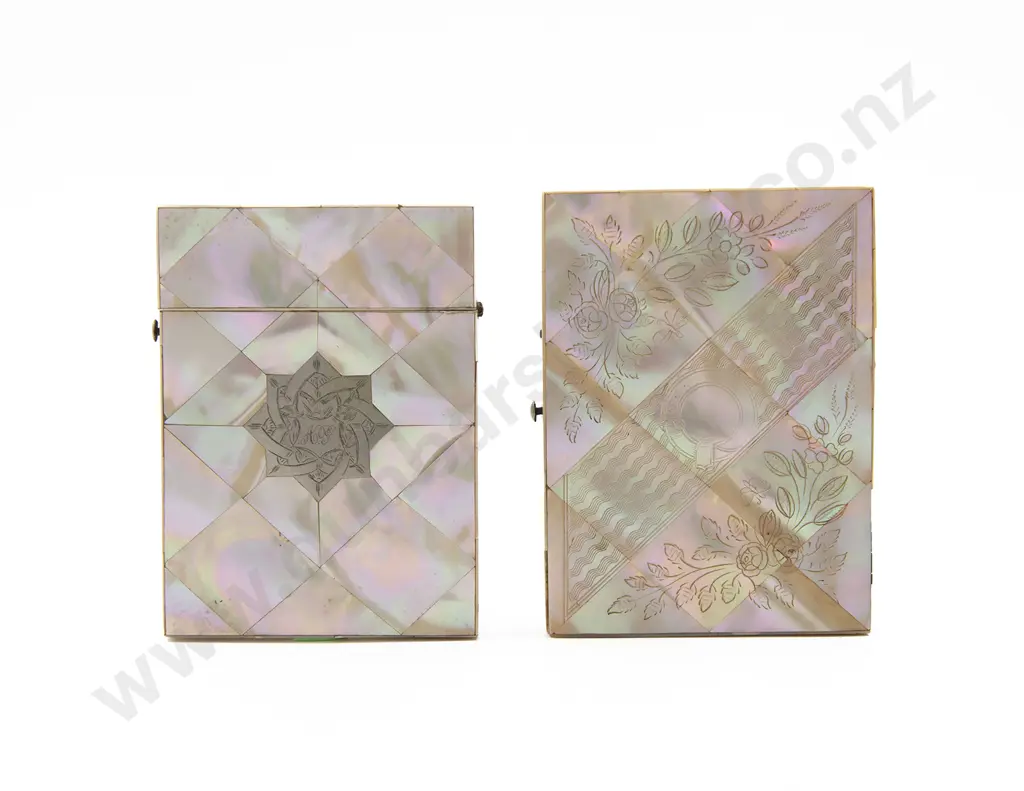 Two Victorian MOP Calling Card Cases (Faults) Image 1++