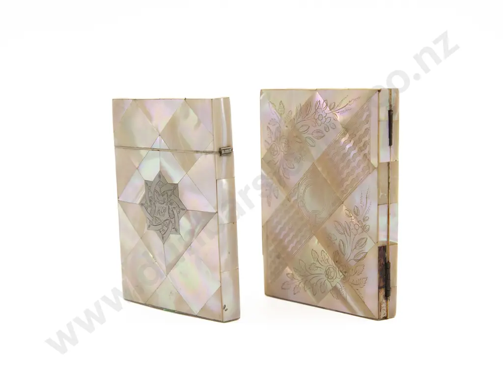 Two Victorian MOP Calling Card Cases (Faults) Image 1++