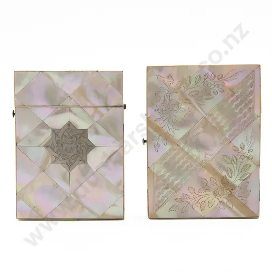 Two Victorian MOP Calling Card Cases (Faults)
