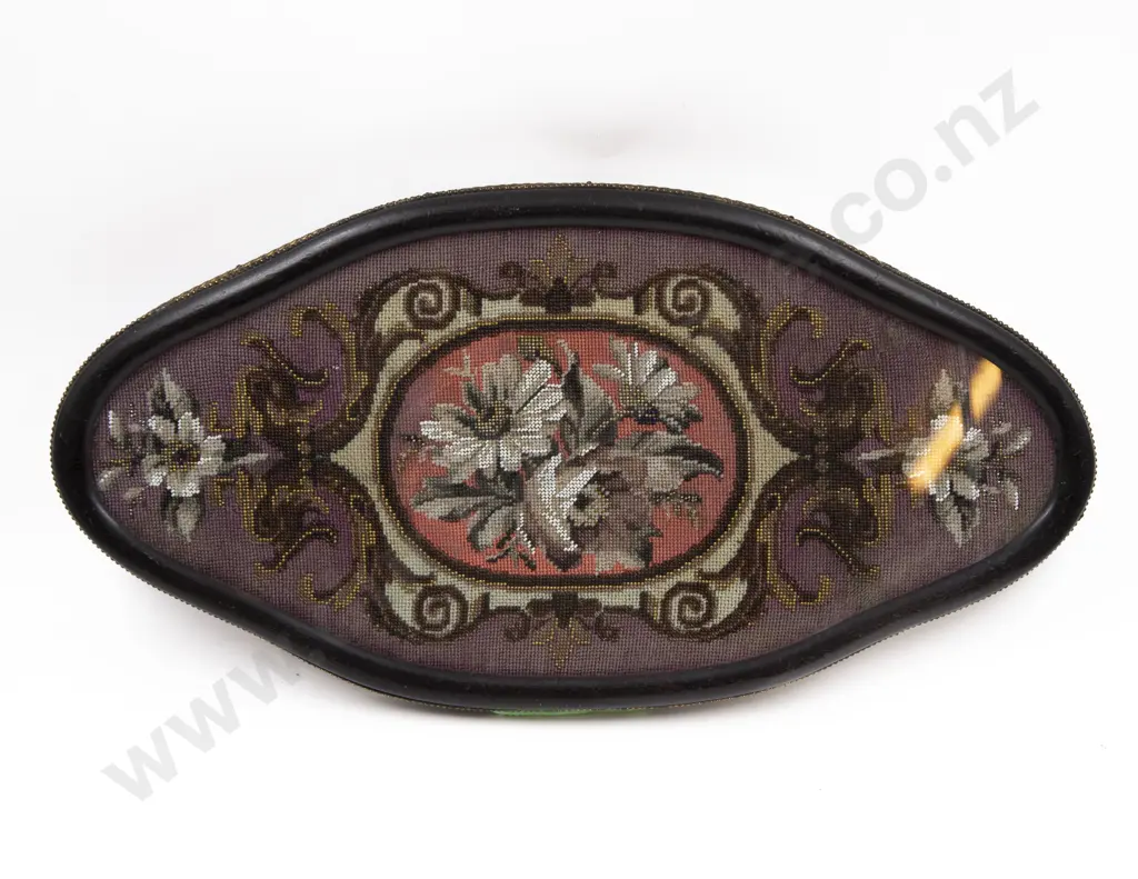 Victorian Bead Work Under-glass Tray Image 1++