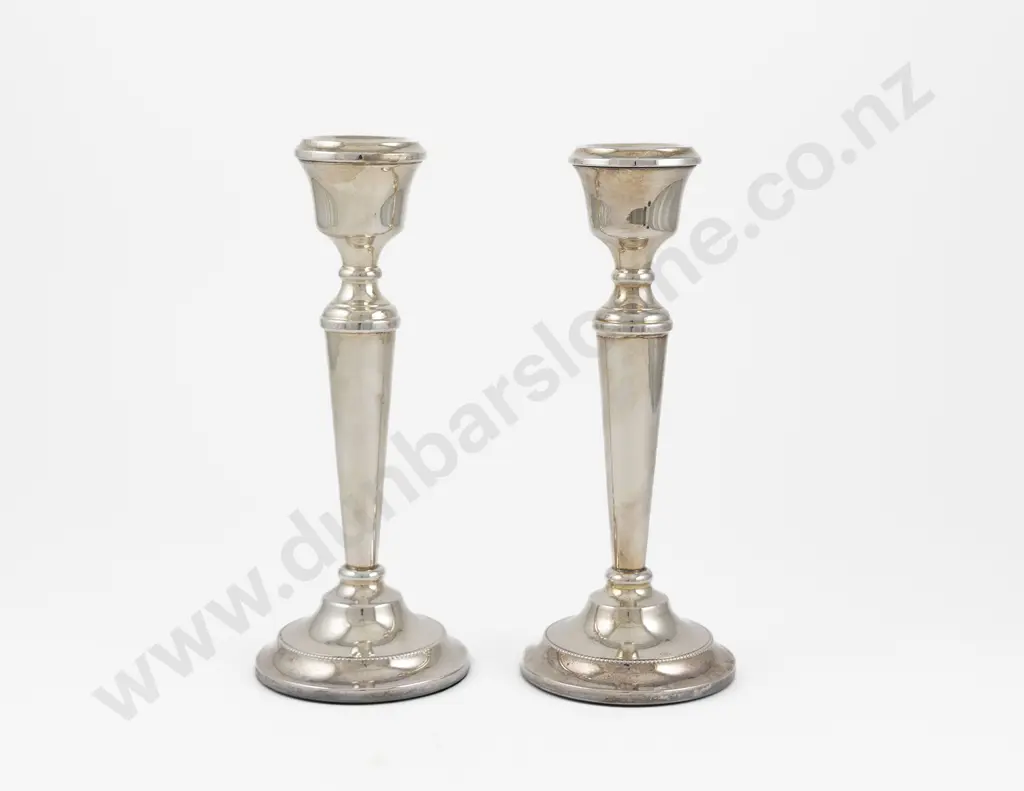 Pair Of QE11 S/S Candlesticks Image 1++