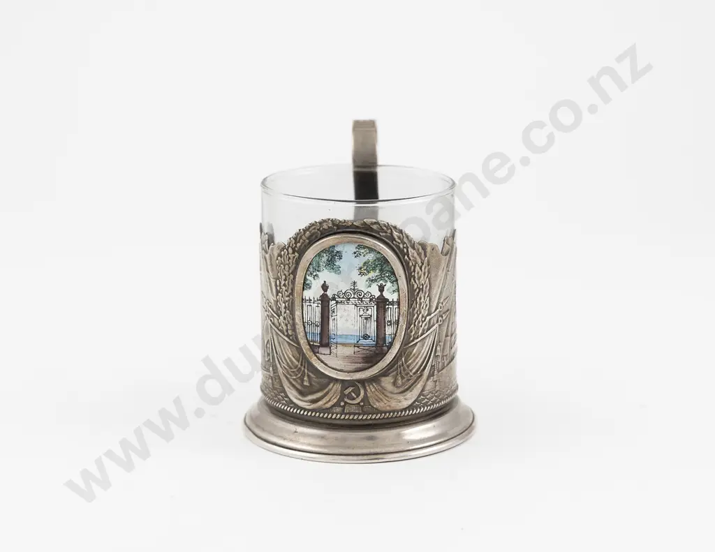 Russian S/P & Enamel Decorative Tea Cup Image 1++