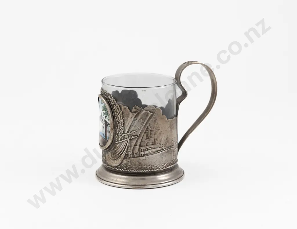 Russian S/P & Enamel Decorative Tea Cup Image 1++
