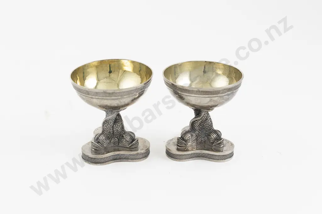 A Stylish Pair Of Late C19th Probably French Silver Salts Image 1++