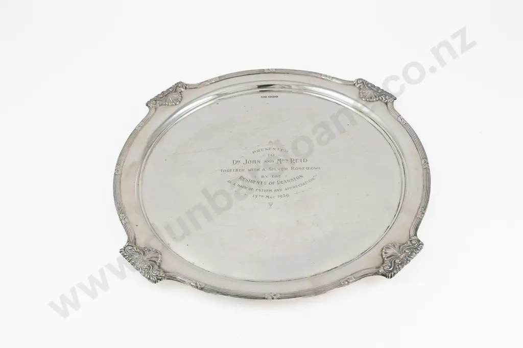Geo VI S/S Circular Salver By Walker & Hall Image 1++