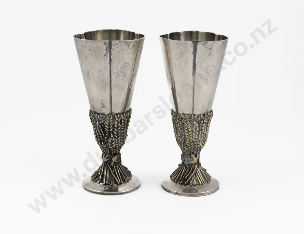 A Pair Of Desmond Clem-Murphy for Aurum S/S Gilt Chichester Cathedral Commemorative Goblets Image 1++