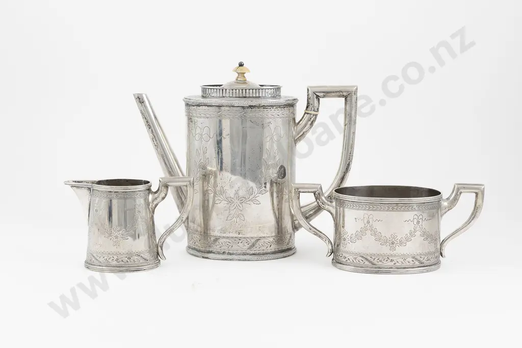 Danish S/S 3 Piece Coffee Set By S & M Benzen Image 1++