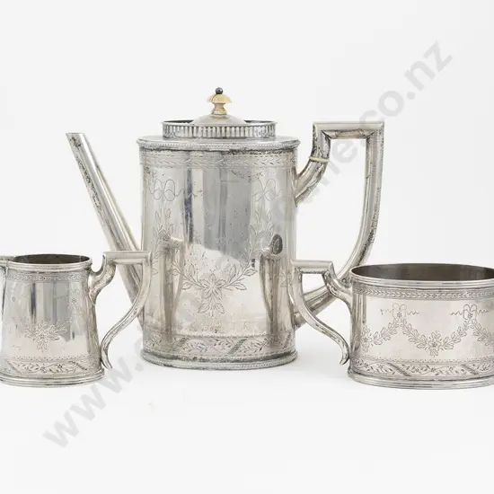 Danish S/S 3 Piece Coffee Set By S & M Benzen