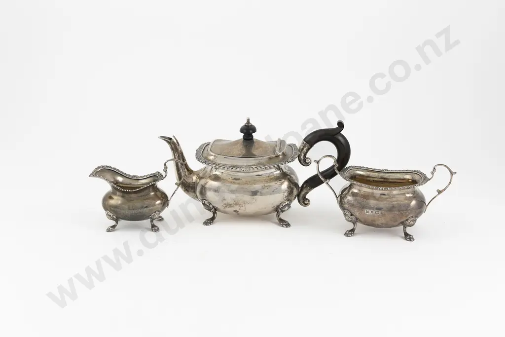 Composed Edw VII S/S 3 Piece Batchelors Tea Set Image 1++
