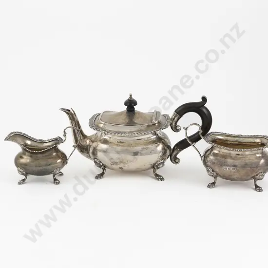 Composed Edw VII S/S 3 Piece Batchelors Tea Set