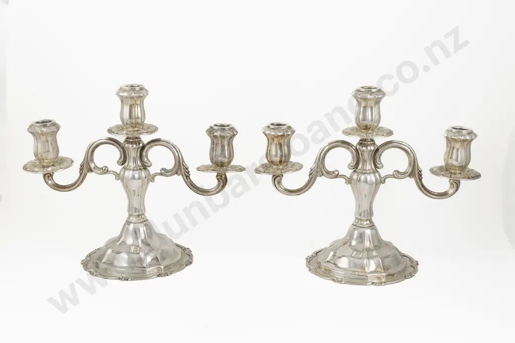 Pair Of Peruvian S/S Table Candlesticks Image 1++