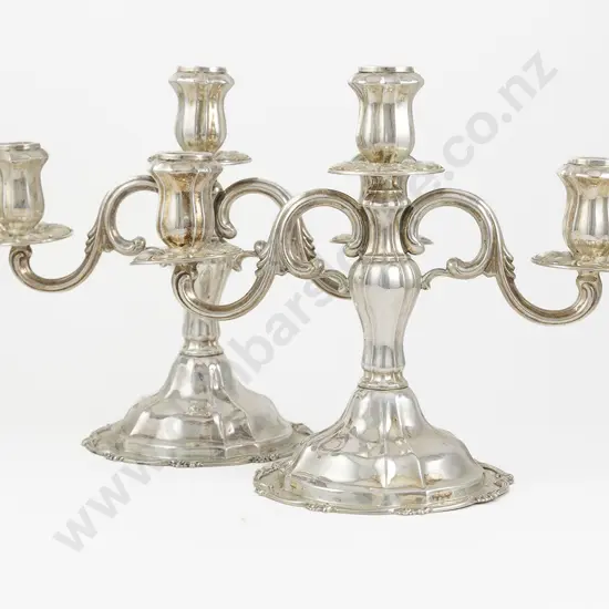 Pair Of Peruvian S/S Table Candlesticks