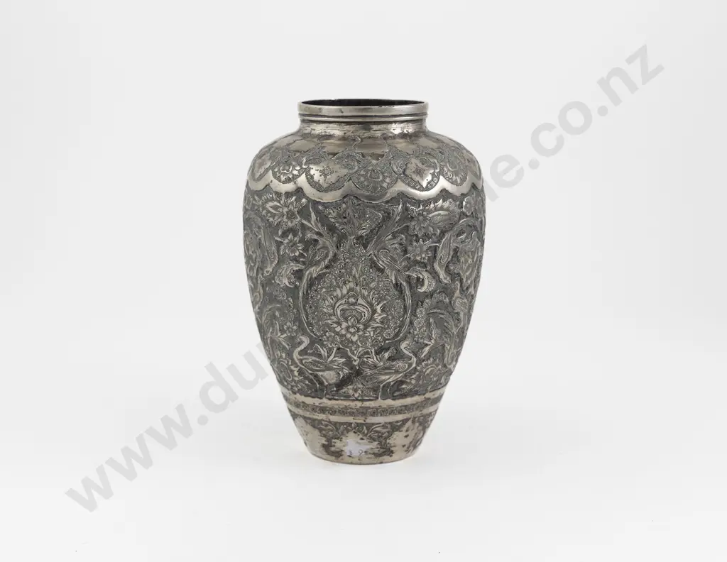 Middle Eastern Silver Vase Image 1++
