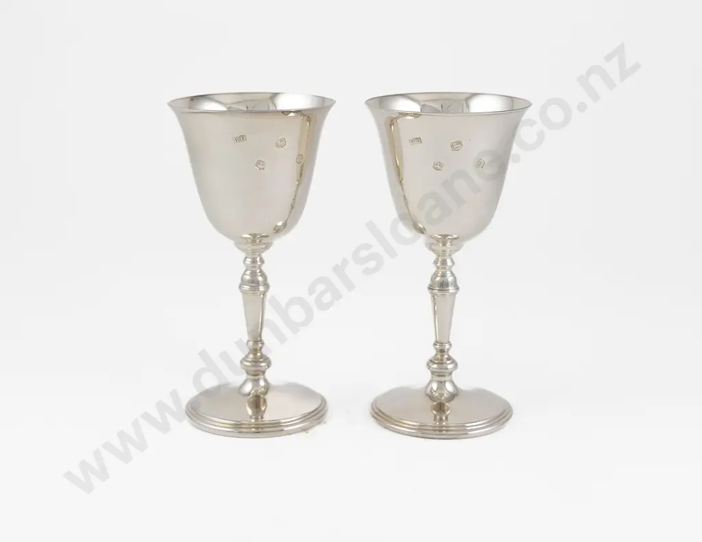 Pair Of QEII S/S Goblets Image 1++