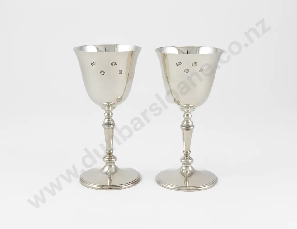 A Pair Of QEII S/S Goblets Image 1++